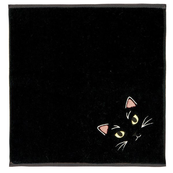 画像3: うちの子毛並みハンカチ-黒猫／ブラック (3)